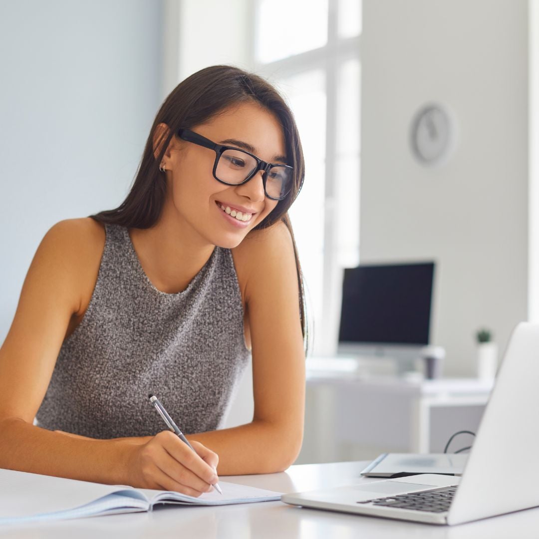 woman using a laptop