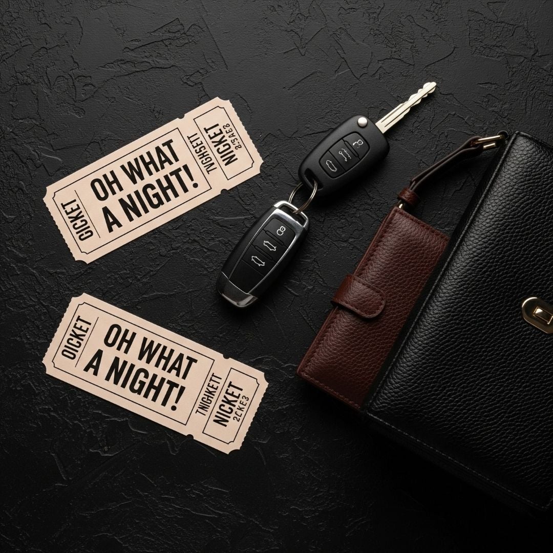 tickets on table with car keys
